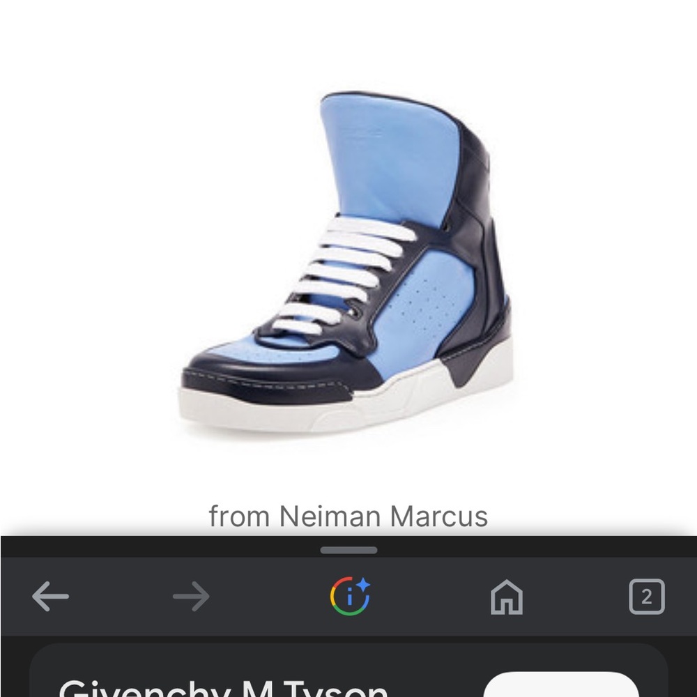 Givenchy Navy and Blue High Top Sneakers